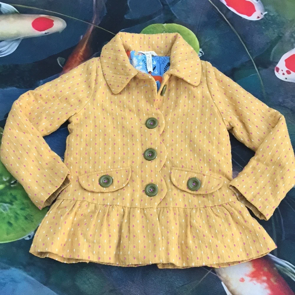 🐲💙 Matilda Jane Mustard Yellow Buttons Down Jacket